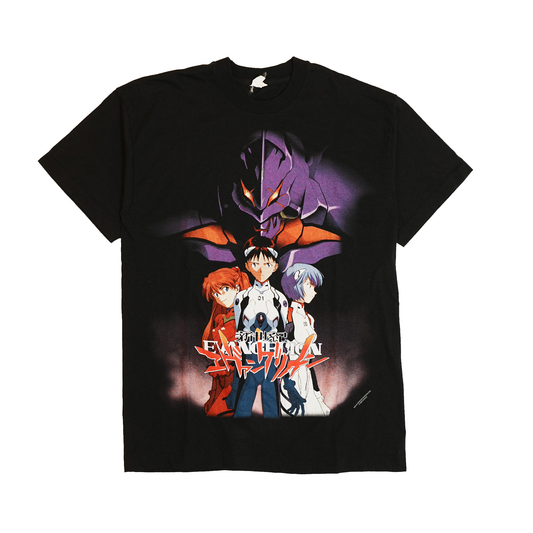 Neon Genesis Evangelion Anime 1998 Screen Stars Black T Shirt LARGE (oc_0601)