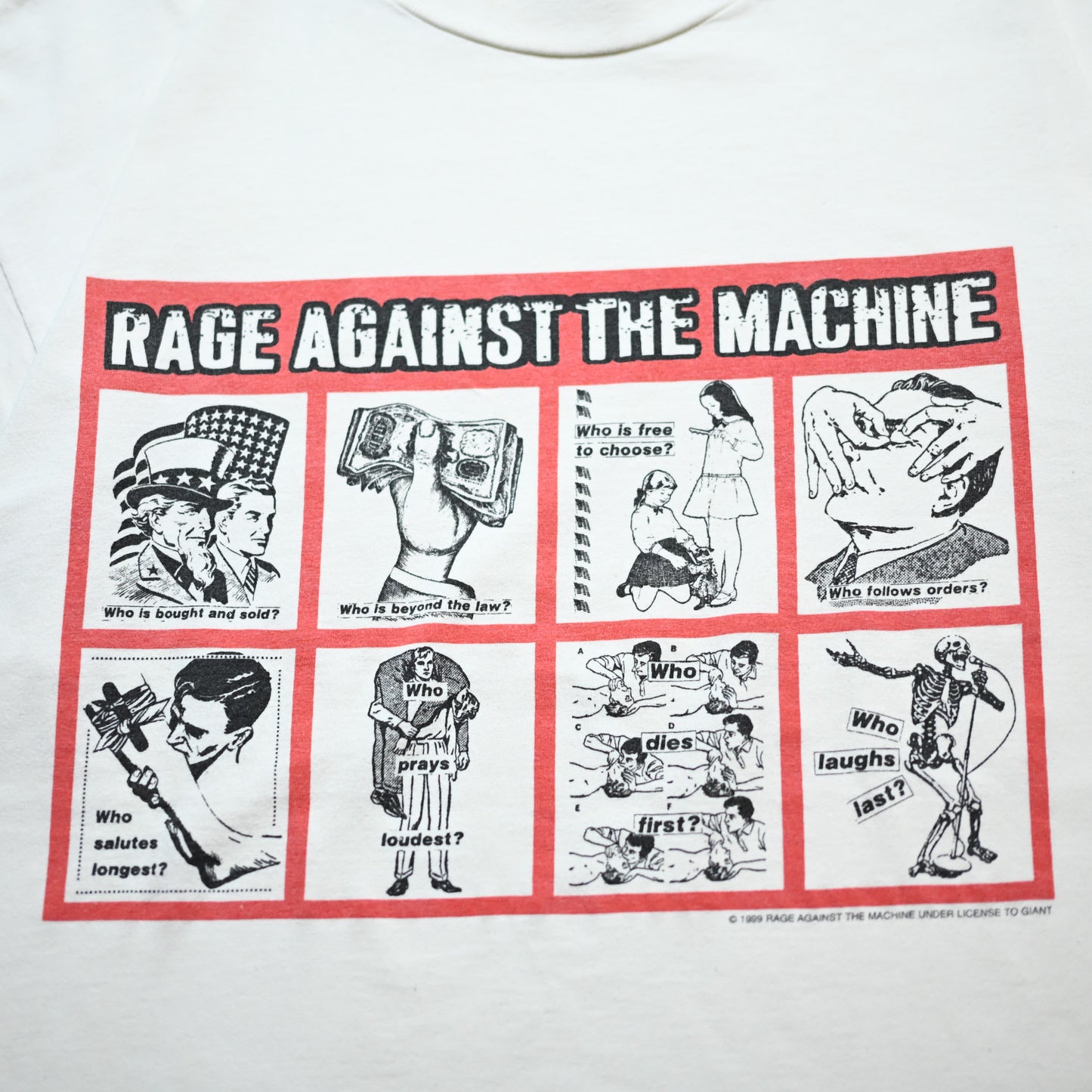 RAGE AGAINST THE MACHINE BURBARA KRUGER WHITE GIANT L-XL (p_1102)
