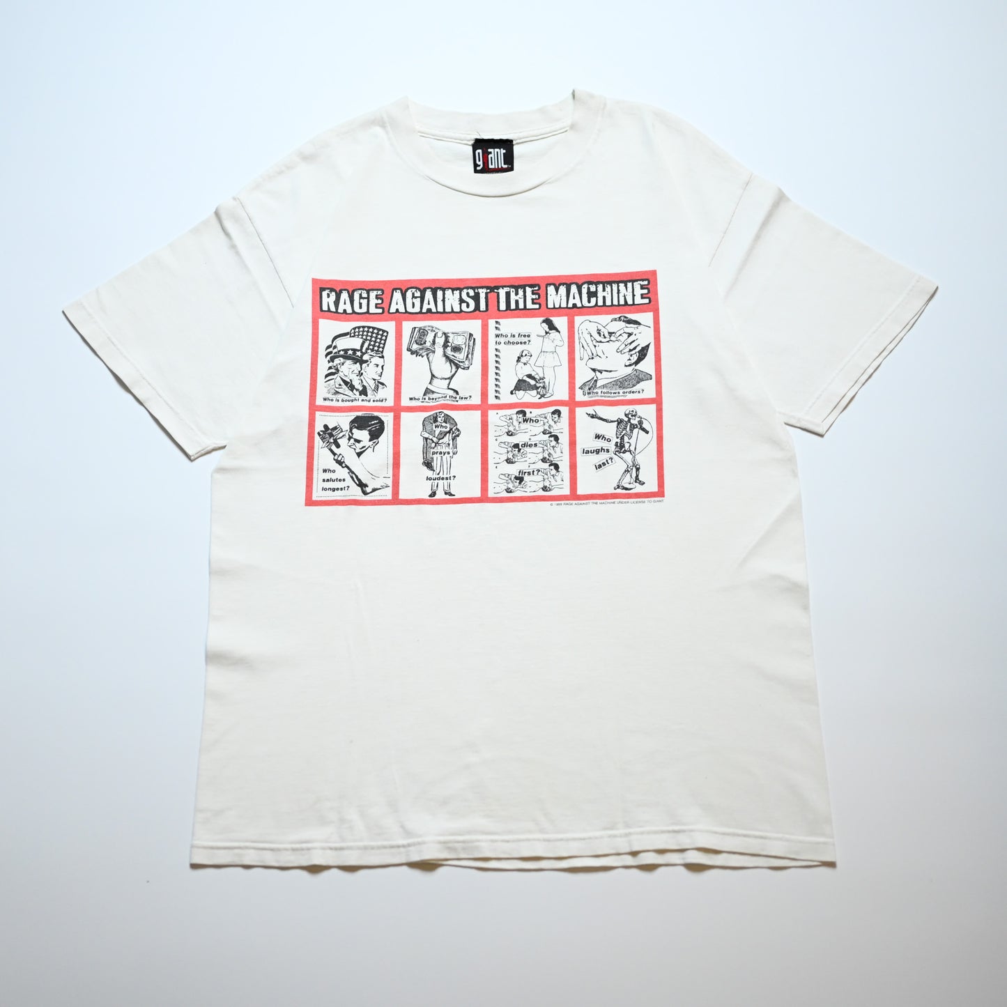 RAGE AGAINST THE MACHINE BURBARA KRUGER WHITE GIANT L-XL (p_1102)