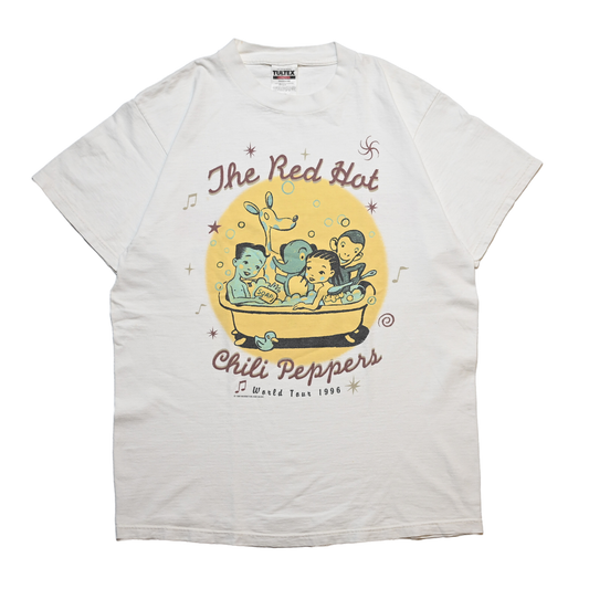 RED HOT CHILI PEPPERS ONE HOT MINUTE WORLD TOUR 1997 WHITE FRUIT OF LOOM LARGE (p_1202)