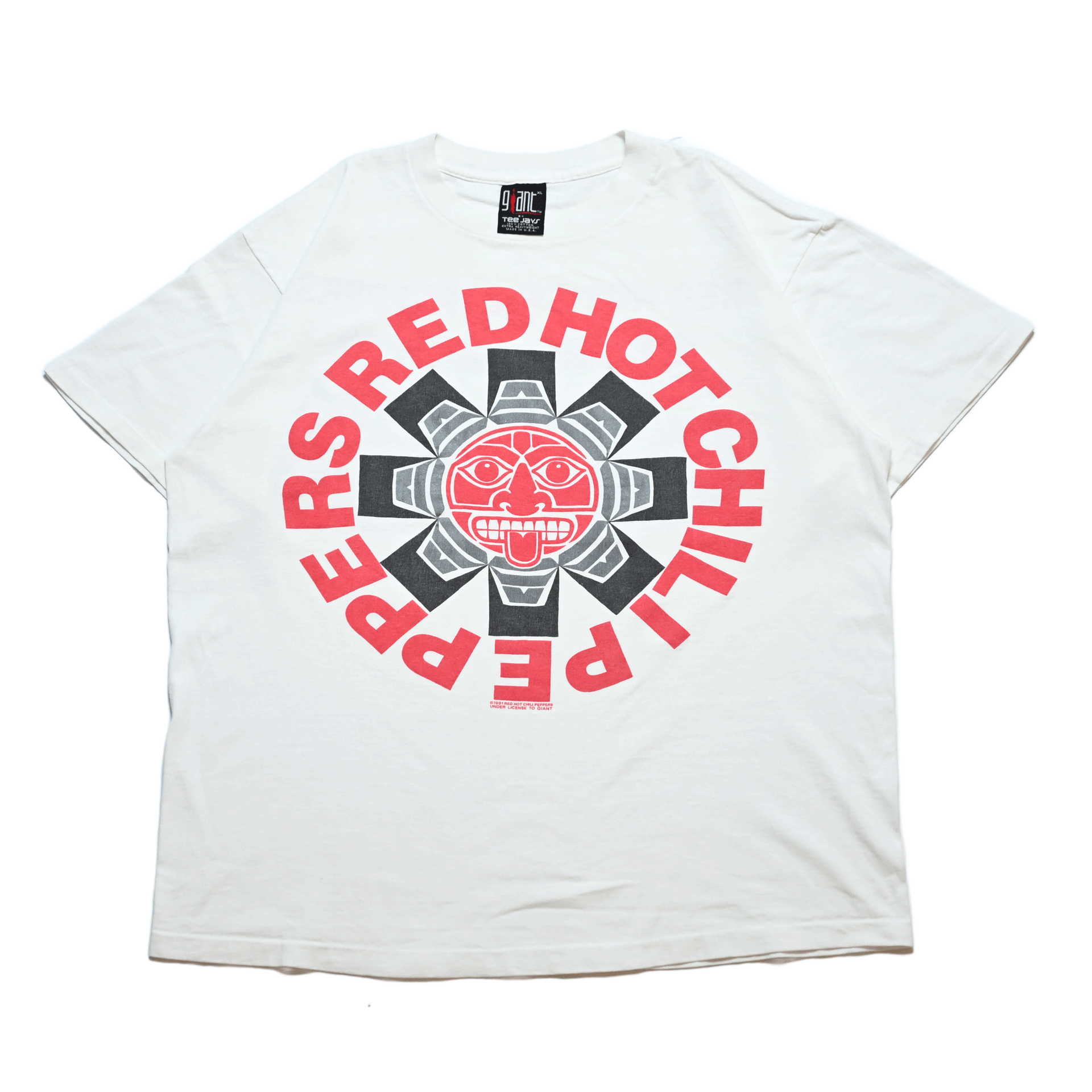 レッドホットチリペッパーズ GINAT by TEEJAYS ヴィンテージ RED HOT CHILI PEPPERS Aztec WHITE GINAT by TEE JAYS